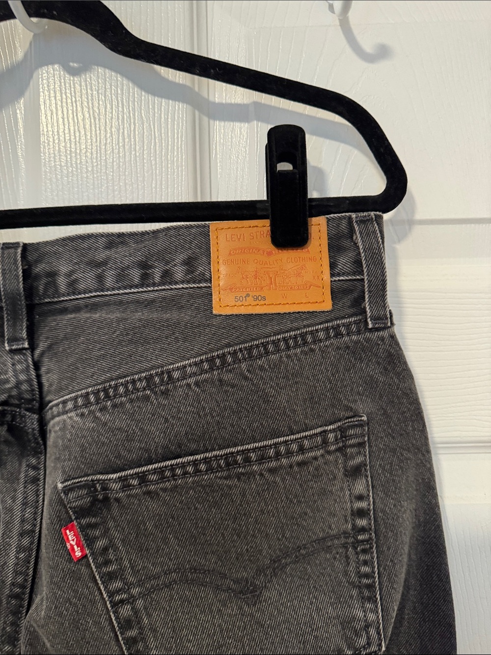 Women’s Levi’s 90s 501 Ankle Black Washed Straight-Leg Jeans Size 32x27 - Picture 5 of 6